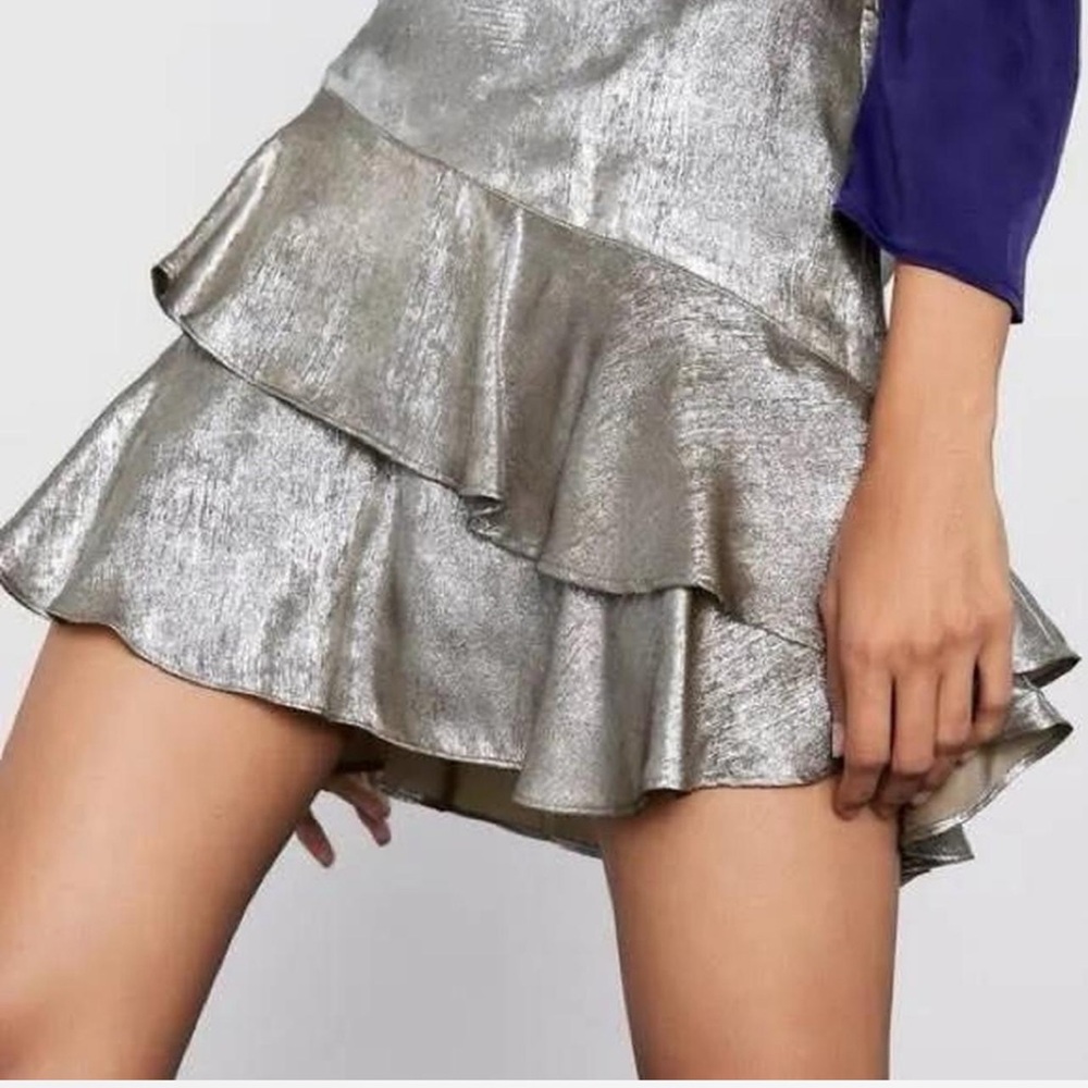 Zara Silver Mini Skort